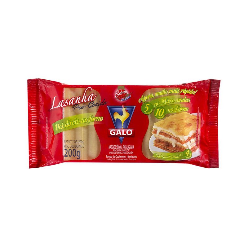 MASSA P/LASANHA GALO SEMOLA 200G