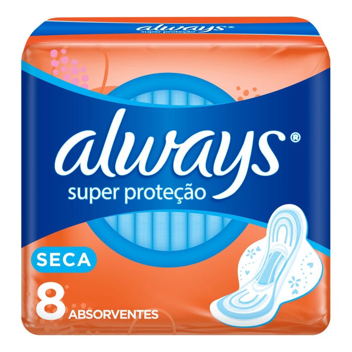 ABS ALWAYS DIA SUPER PROT C/8 C/ABAS SECA