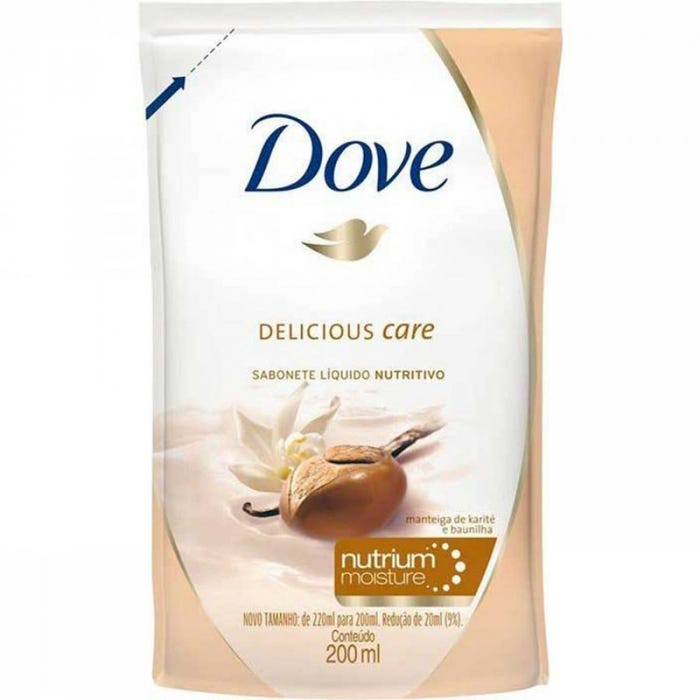 SAB LIQ DOVE 200ML REFIL KARITE